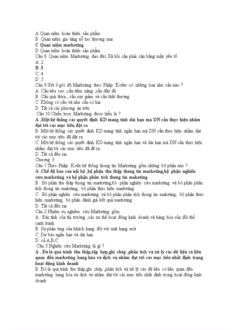 image for page Câu Hỏi Trắc Nghiệm Môn Marketing 2
