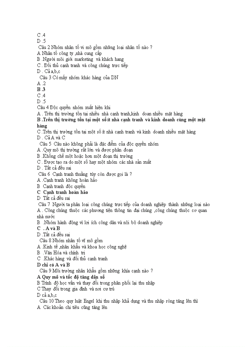 image for page Câu Hỏi Trắc Nghiệm Môn Marketing 2