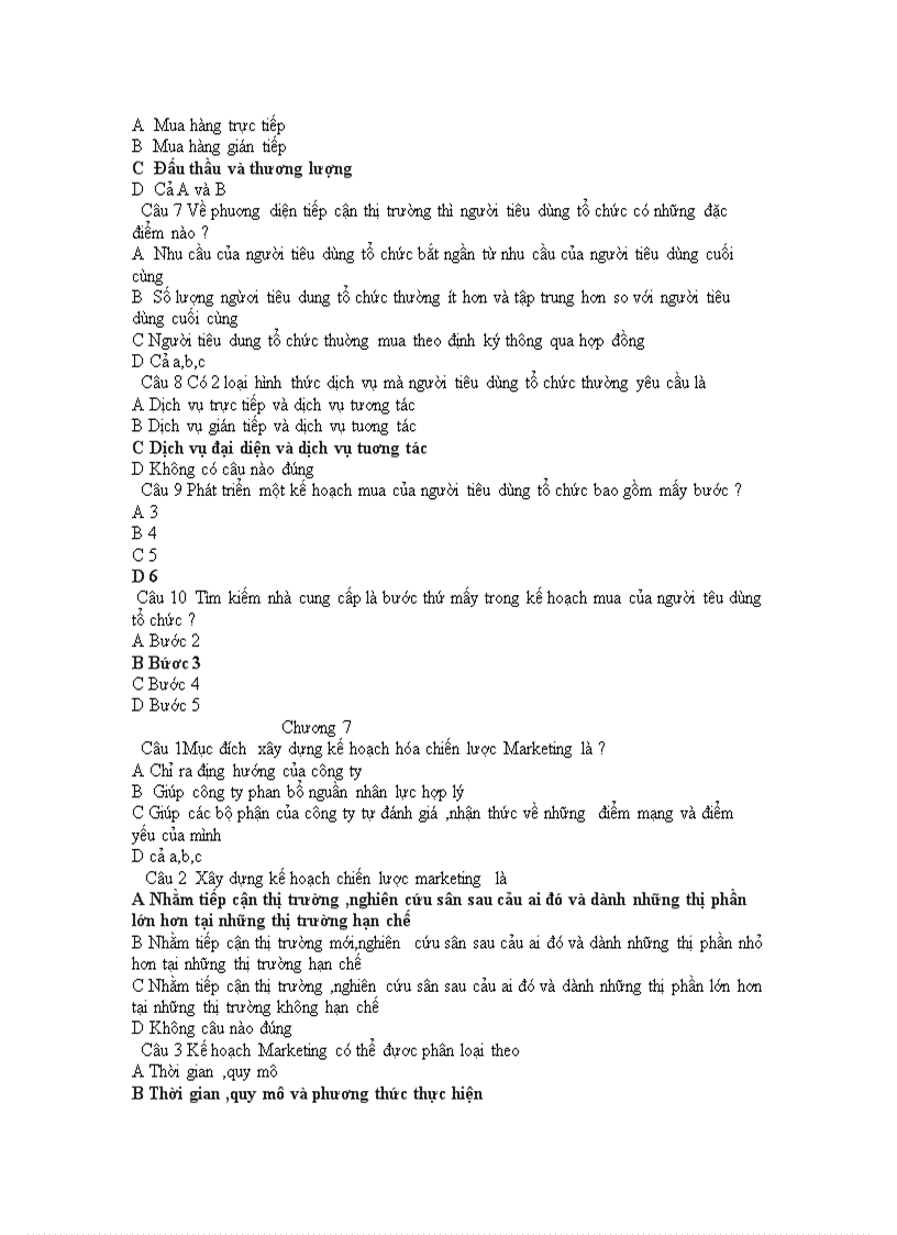 image for page Câu Hỏi Trắc Nghiệm Môn Marketing 2