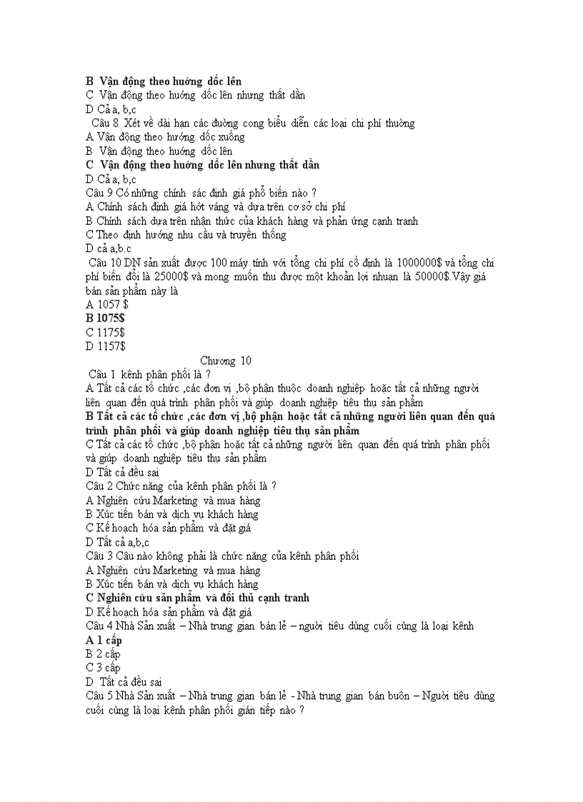 image for page Câu Hỏi Trắc Nghiệm Môn Marketing 2