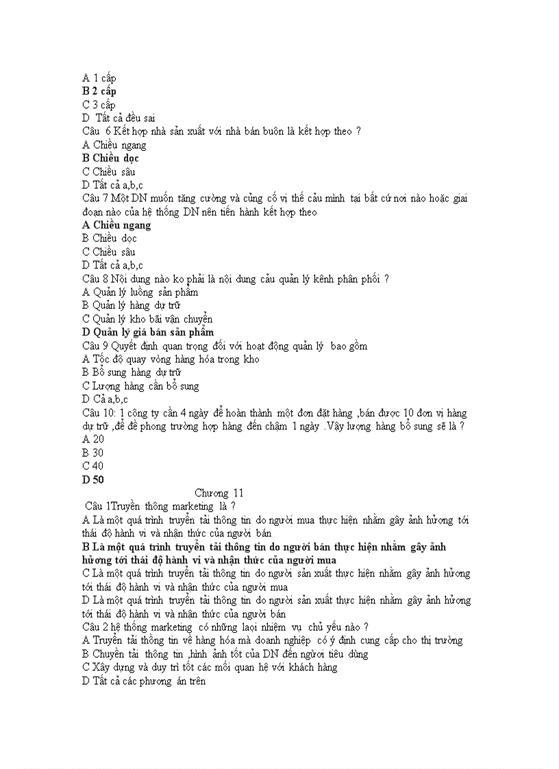 image for page Câu Hỏi Trắc Nghiệm Môn Marketing 2