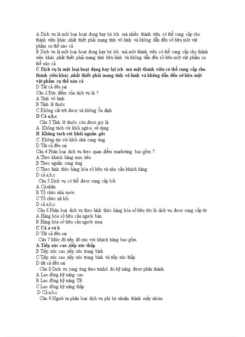 image for page Câu Hỏi Trắc Nghiệm Môn Marketing 2