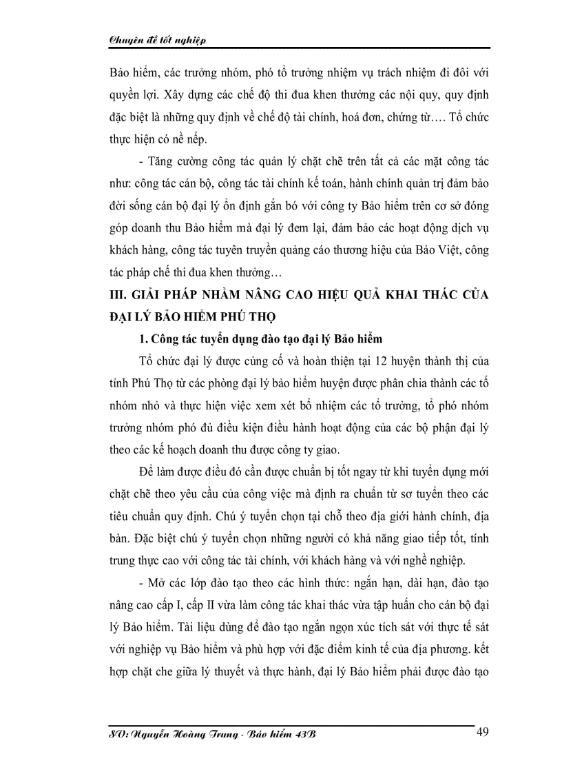 image for page Một số kiến nghị và giải pháp nhằm nâng cao hiệu quả khai thác của đại lý bảo hiểm Phú Thọ 5 phần 1