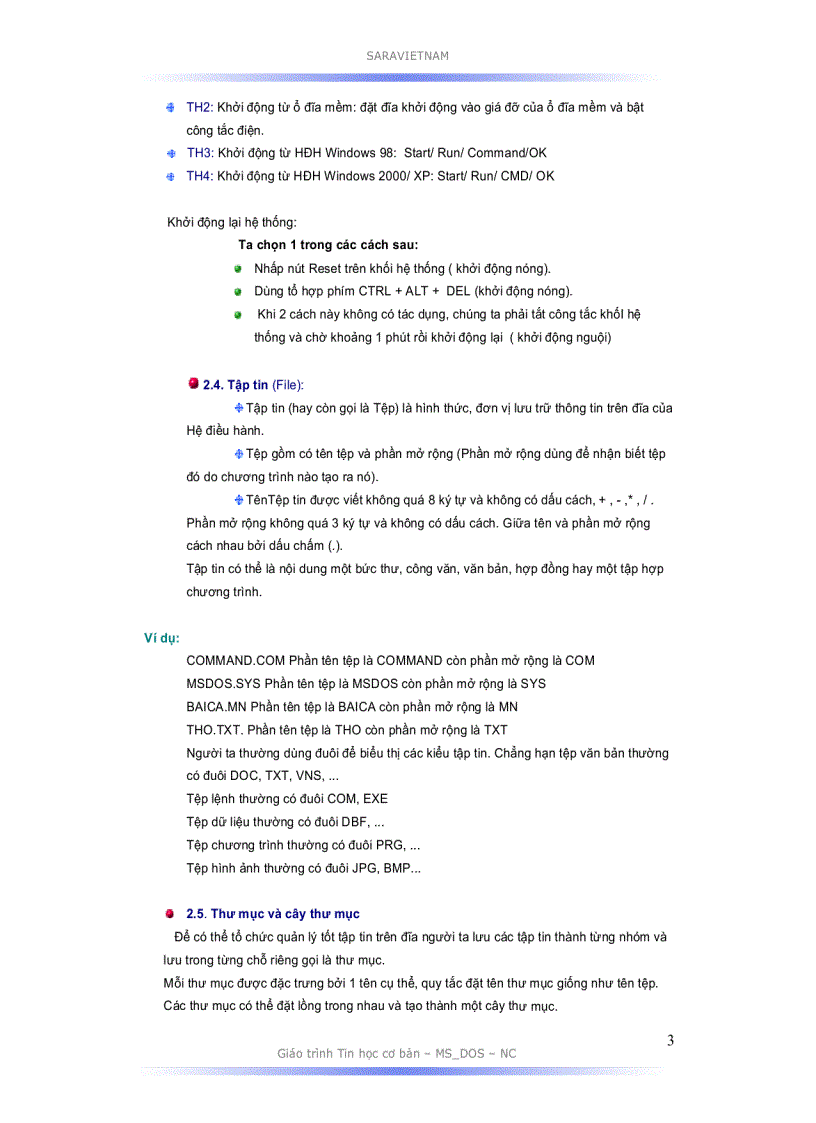 image for page Khái niệm cơ bản về tin học Hệ điều hành MS DOS