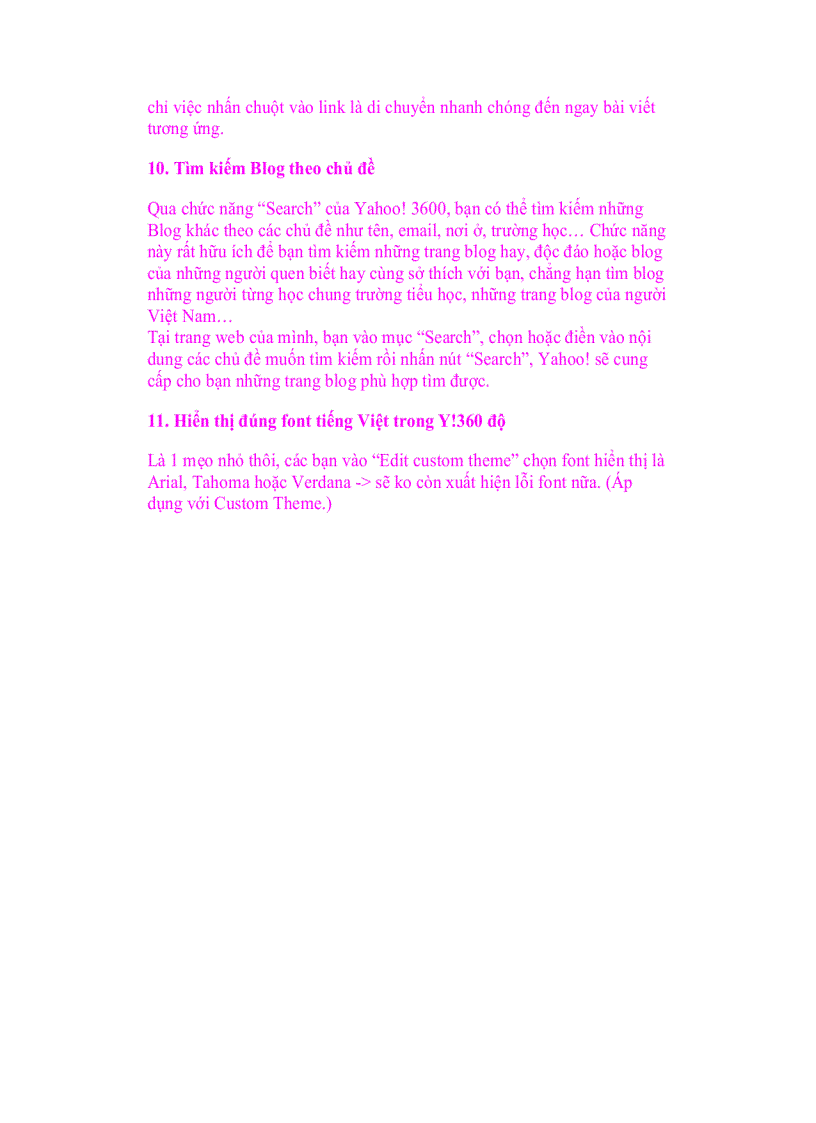 image for page Giáo trình tin học Một số code dùng trong blog Yahoo 360