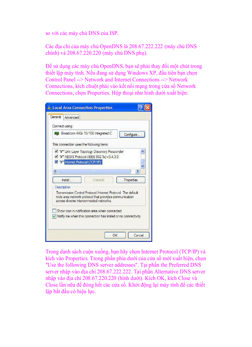 image for page Giáo trình tin học Thay đổi cách sử dụng DNS để có thể lướt web nhanh hơn