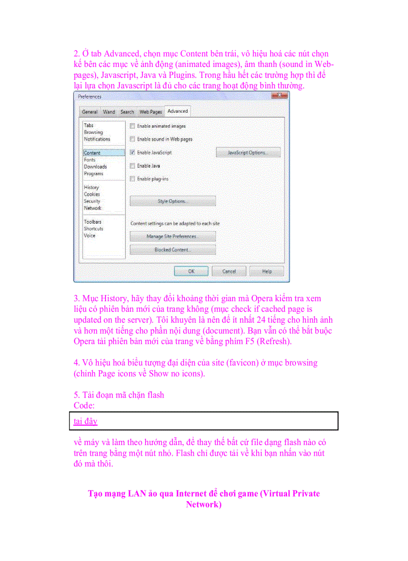 image for page Giáo trình tin học Tiết kiệm băng thông khi duyệt web với Opera