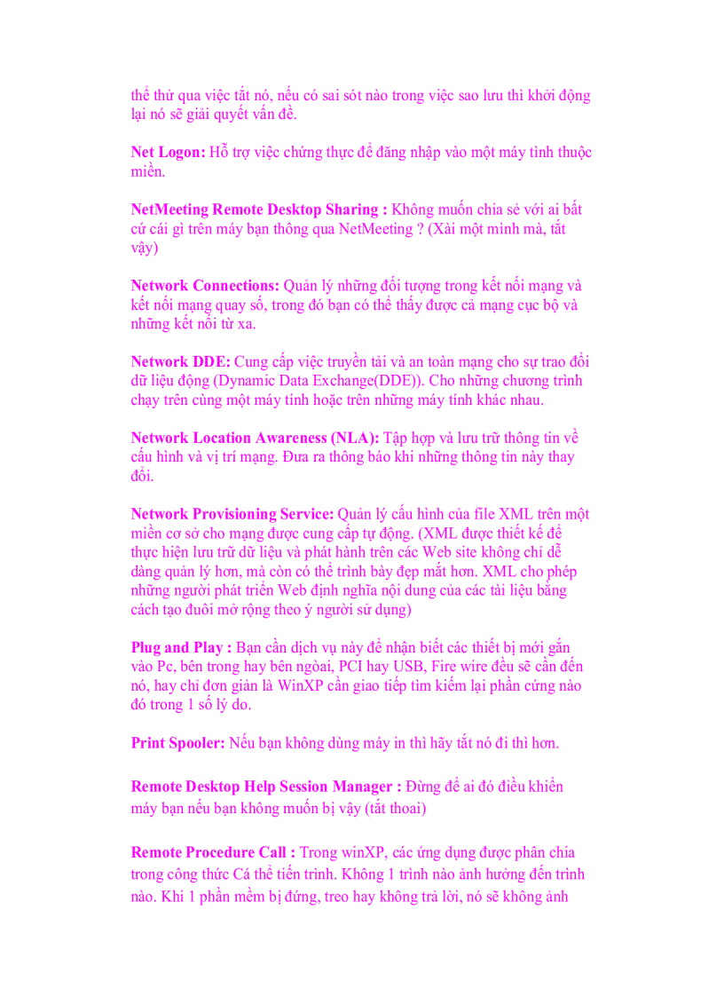 image for page Giáo trình tin học Tìm hiểu các services của Window