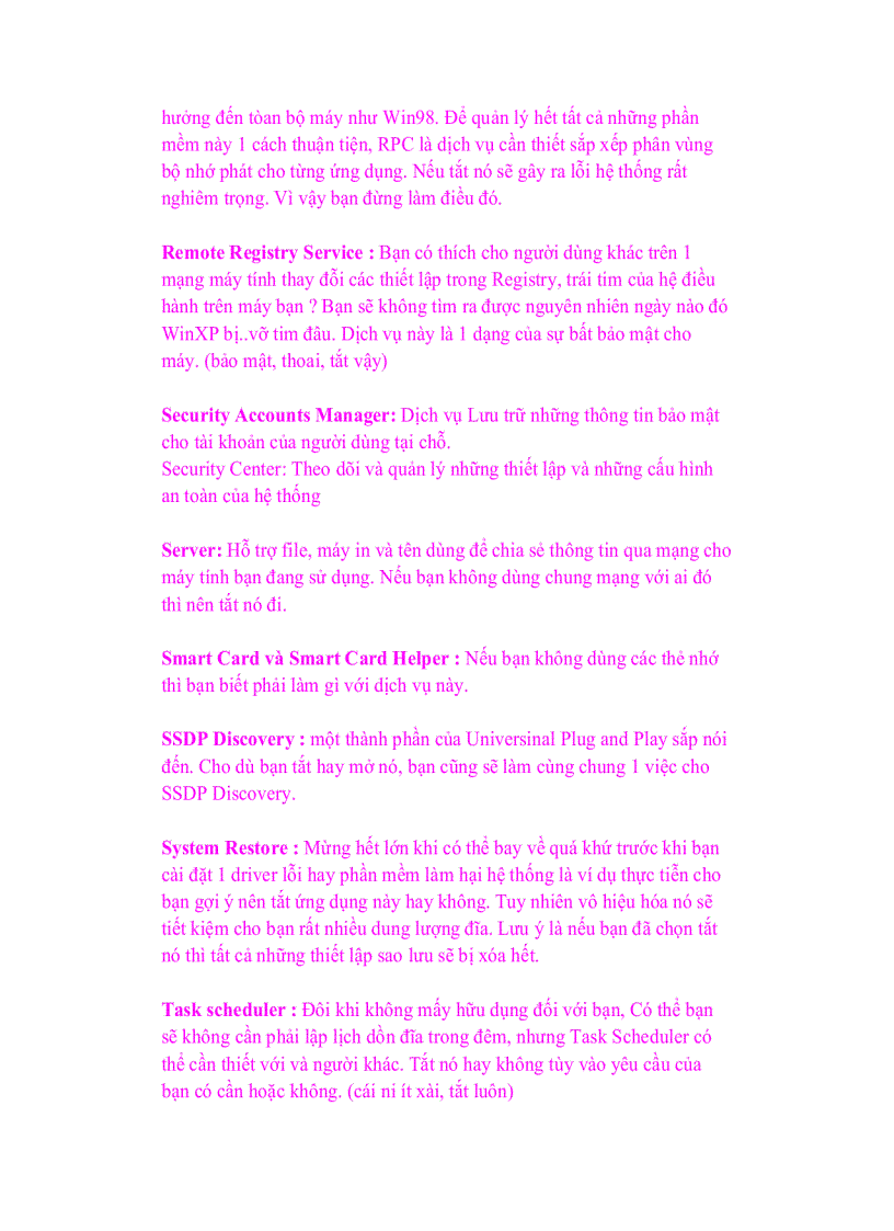 image for page Giáo trình tin học Tìm hiểu các services của Window