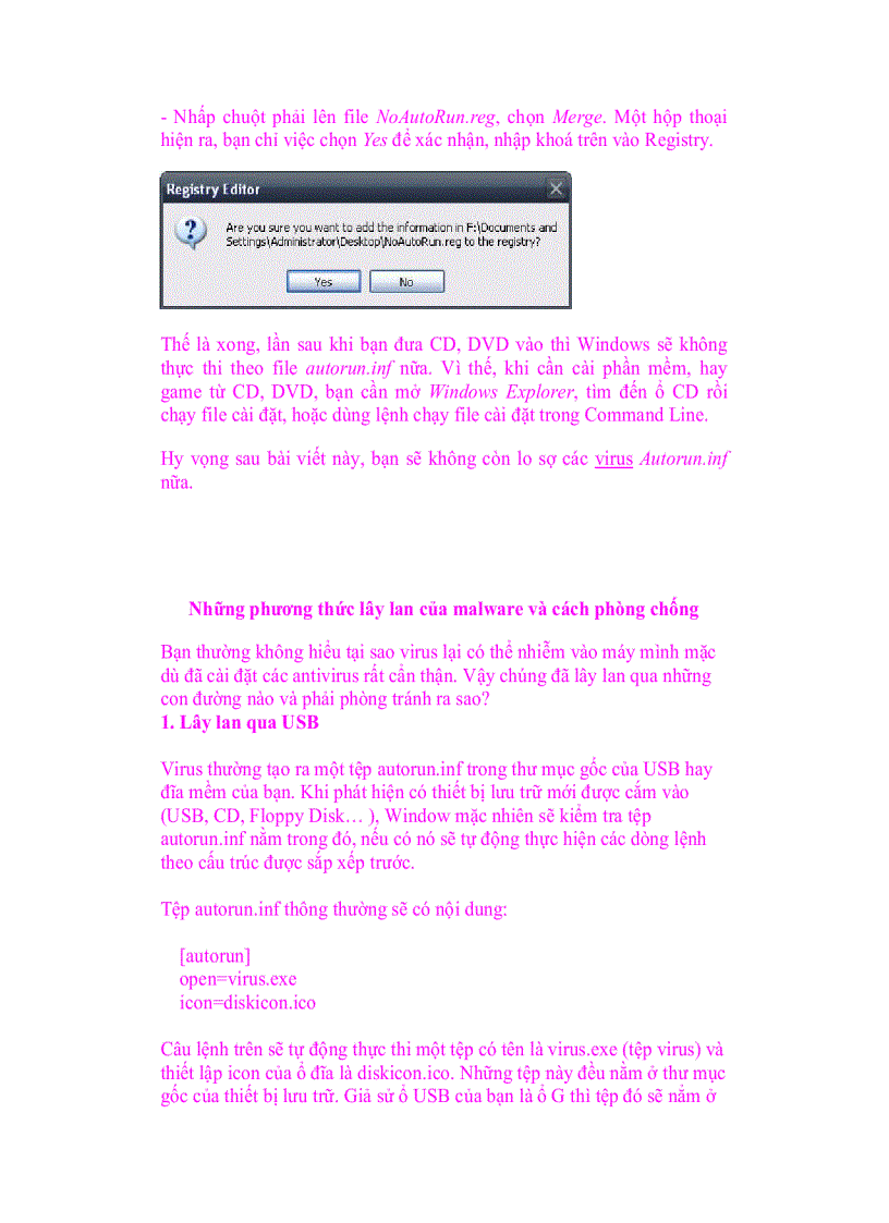 image for page Giáo trình tin học Tìm hiểu về Autorun và cách ngăn chặn