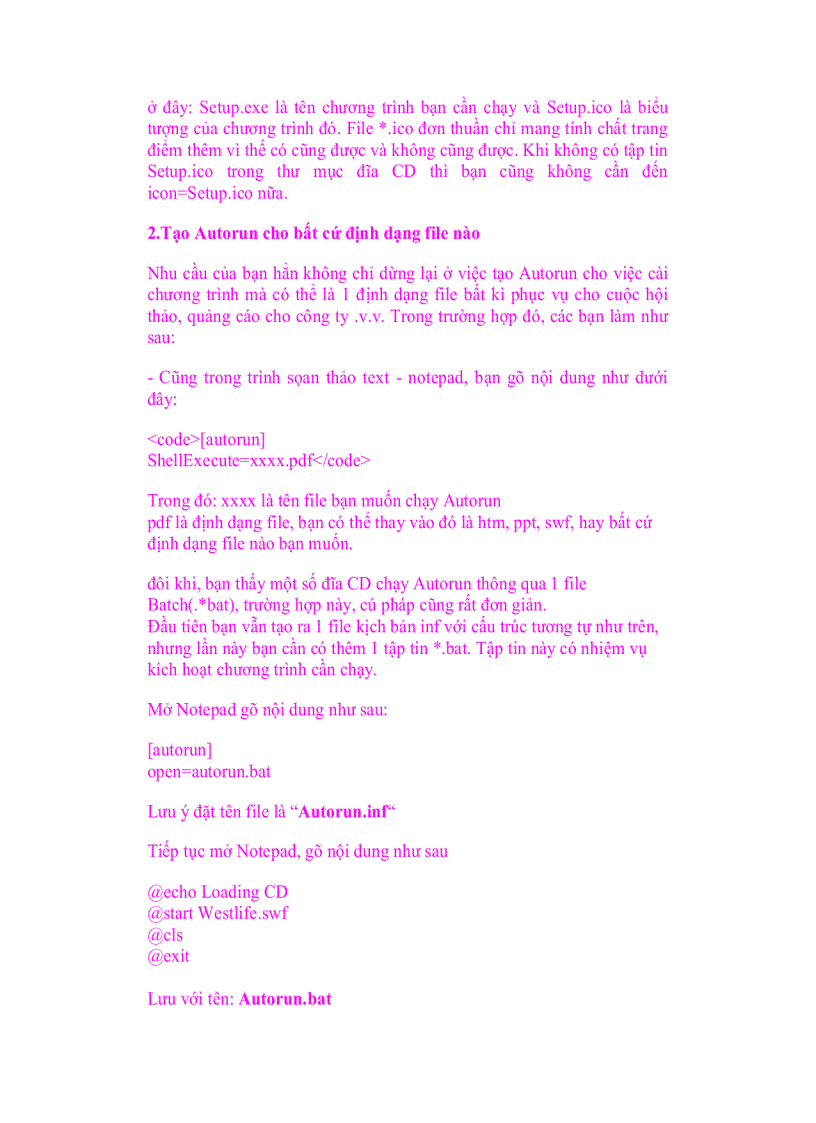 image for page Giáo trình tin học Tự tạo Autorun cho USB