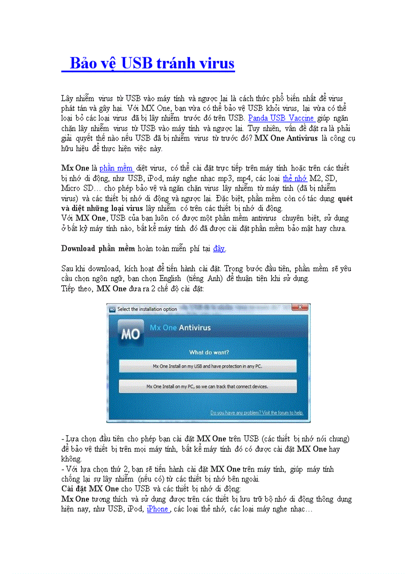 image for page Bảo vệ USB tránh virus