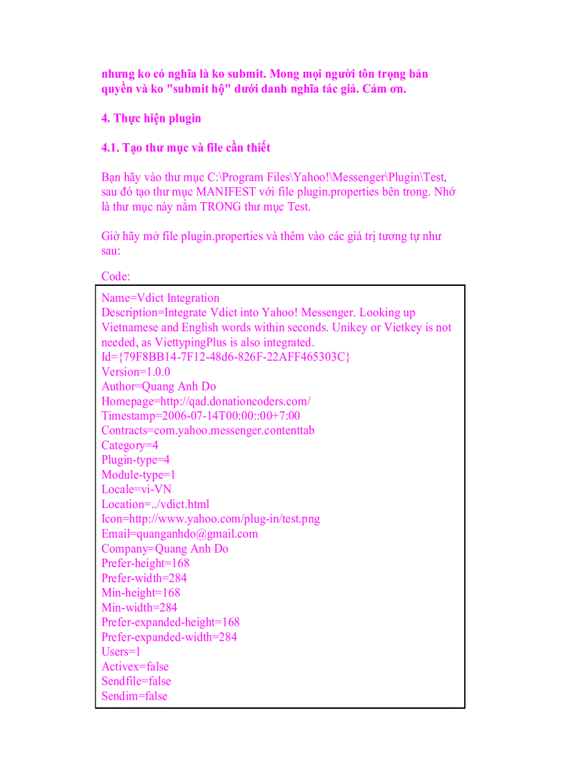 Viết Plugin cho Yahoo Messenger 8