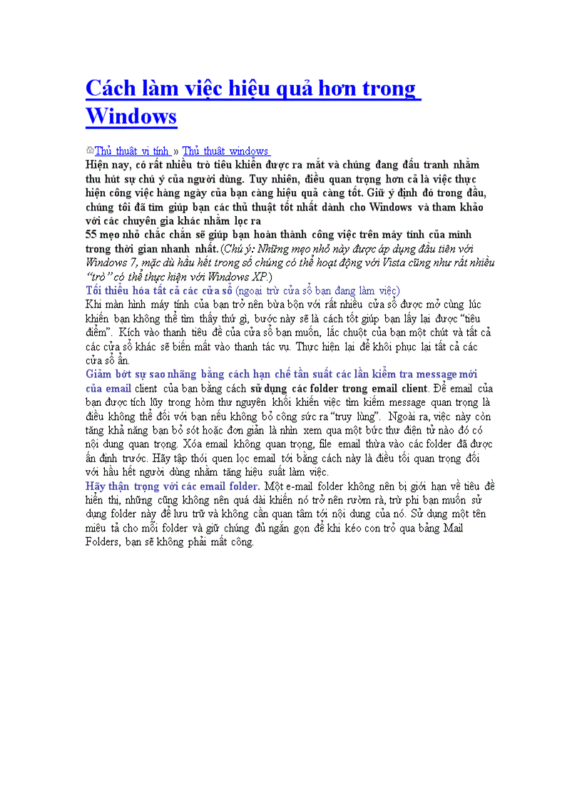 image for page Cách làm việc hiệu quả hơn trong Windows