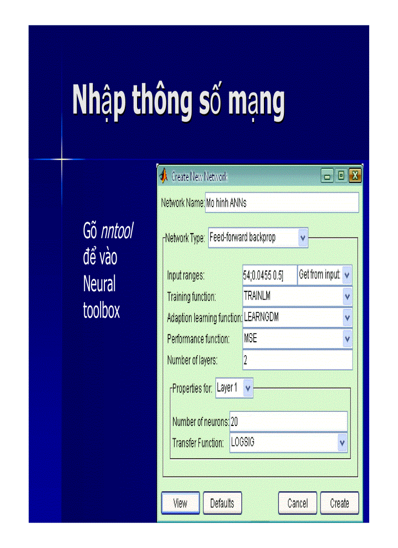 image for page Sử dụng matlab neural toolbox