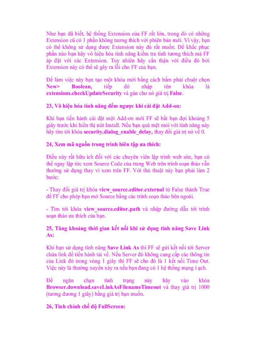 image for page Giáo trình tin học 28 thủ thuật giúp bạn Config Firefox theo ý mình