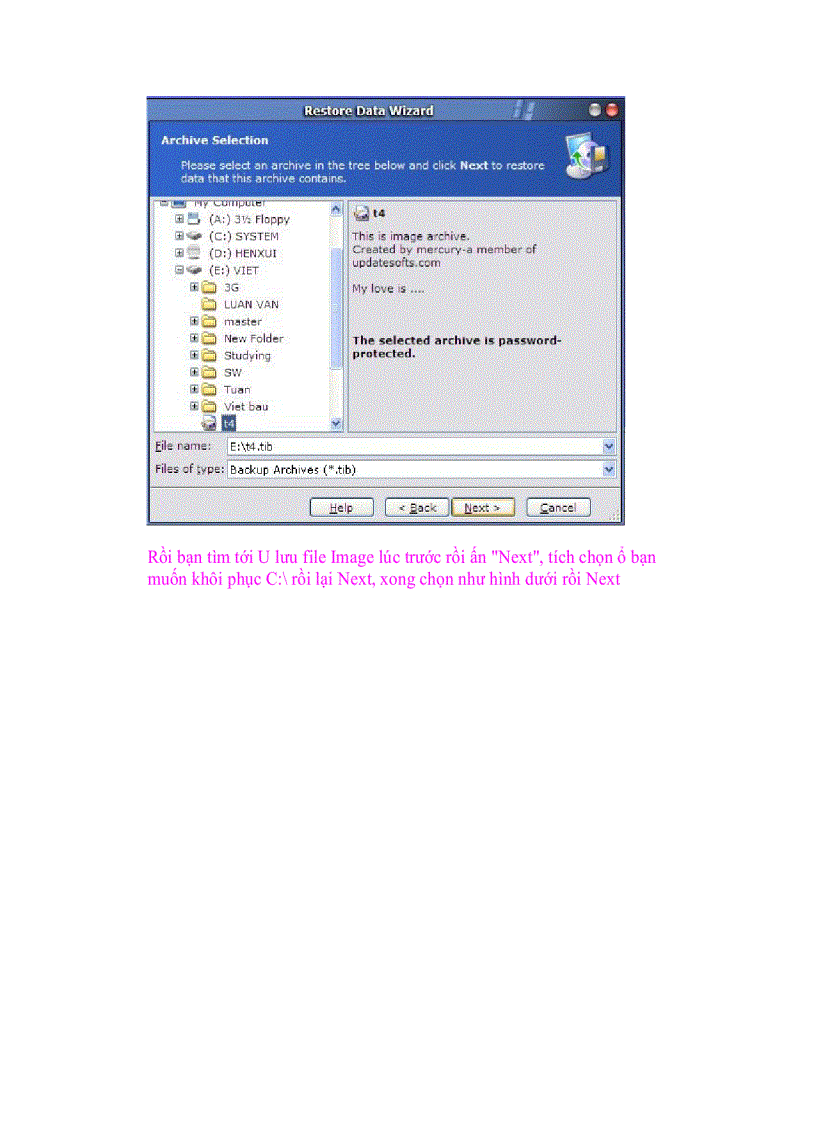 image for page Giáo trình tin học Sao lưu khôi phục và với True Image