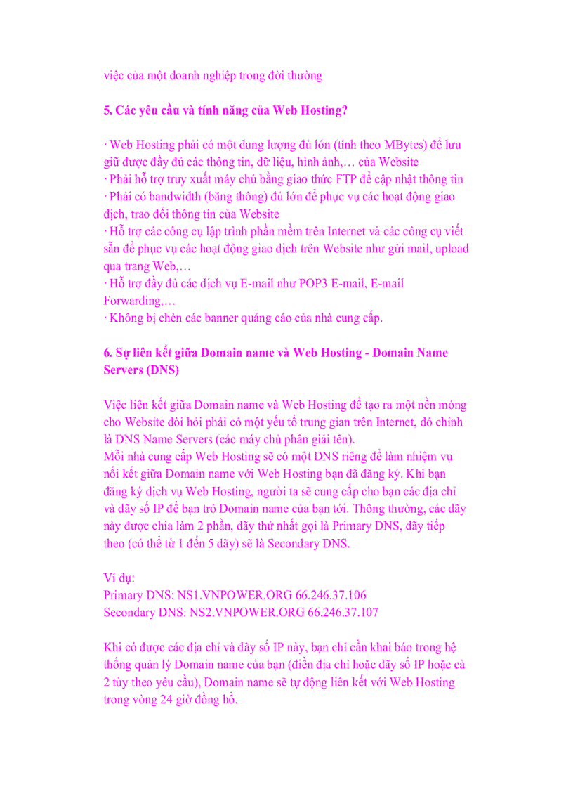 image for page Giáo trình tin học Cơ bản về Domain và Hosting