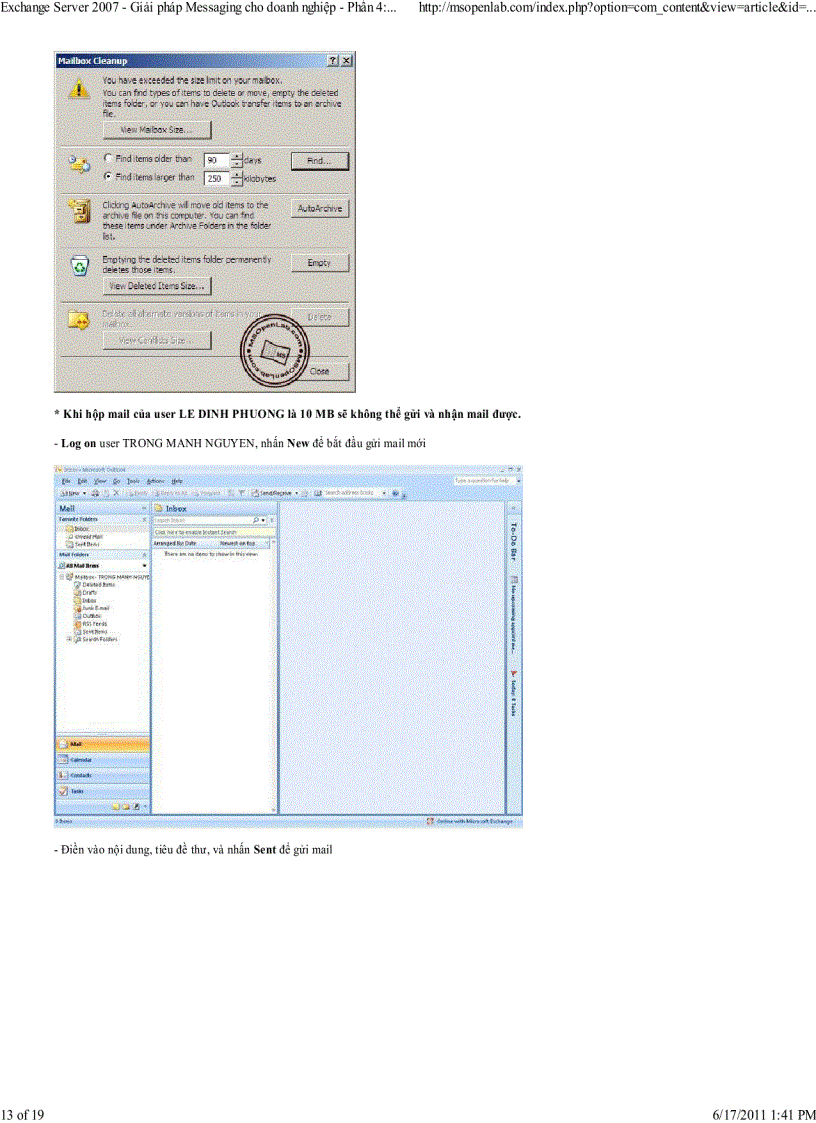 image for page Exchange Server 2007 Giải pháp Messaging cho doanh nghiệp Phần 4 Quản lý Exchange Database