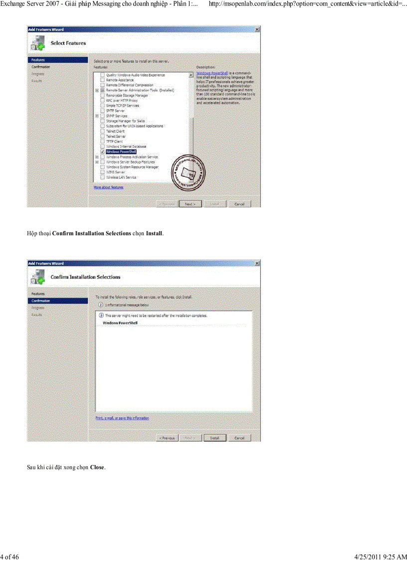 image for page Exchange Server 2007 Gi i pháp Messaging cho doanh nghi p Ph n 1 Cài ð t Microsoft Exchange Server 2007 Service Pack 1