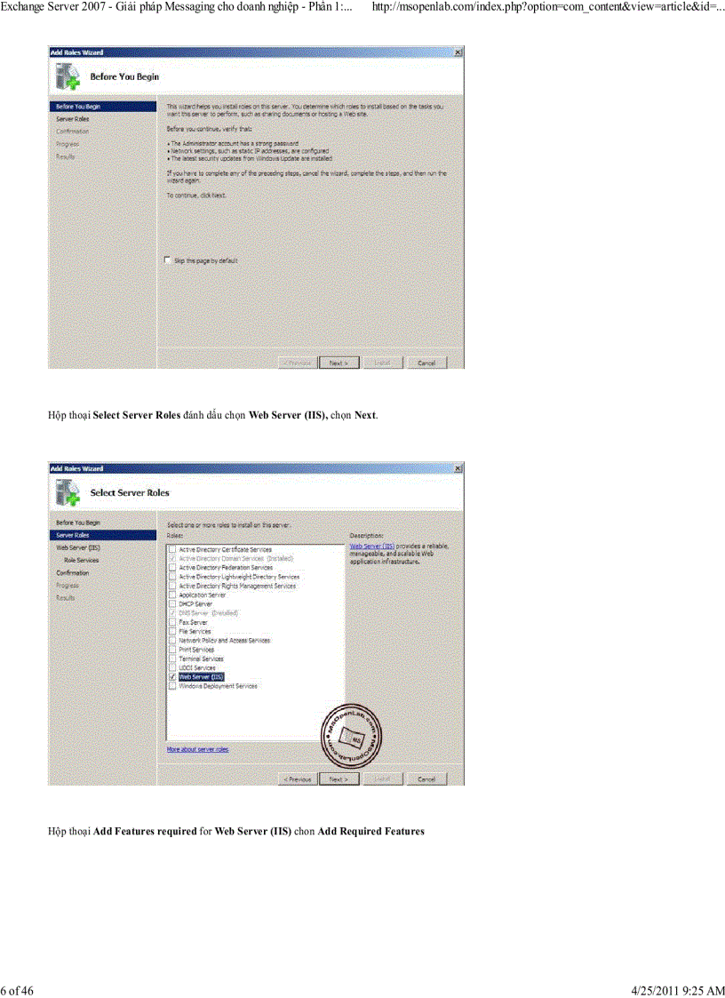 image for page Exchange Server 2007 Gi i pháp Messaging cho doanh nghi p Ph n 1 Cài ð t Microsoft Exchange Server 2007 Service Pack 1