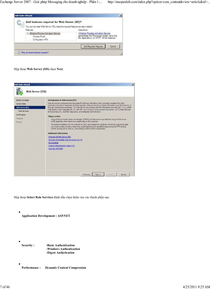 image for page Exchange Server 2007 Gi i pháp Messaging cho doanh nghi p Ph n 1 Cài ð t Microsoft Exchange Server 2007 Service Pack 1