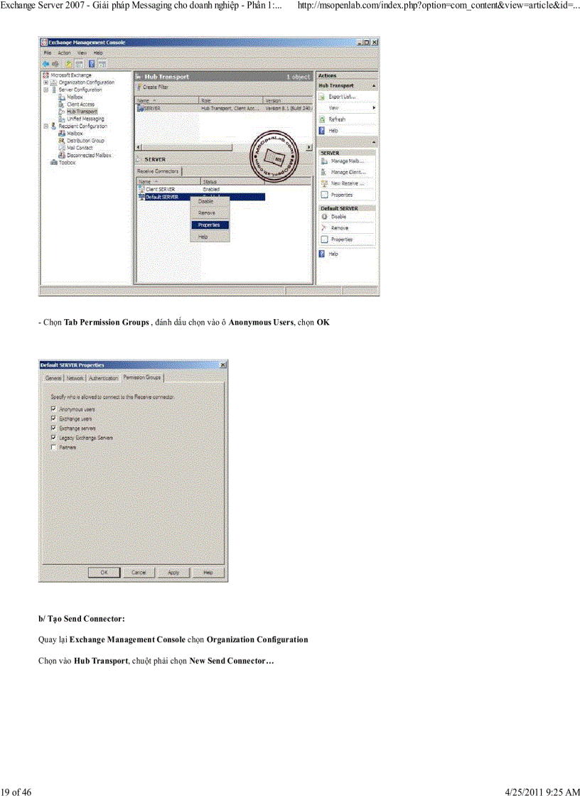image for page Exchange Server 2007 Gi i pháp Messaging cho doanh nghi p Ph n 1 Cài ð t Microsoft Exchange Server 2007 Service Pack 1