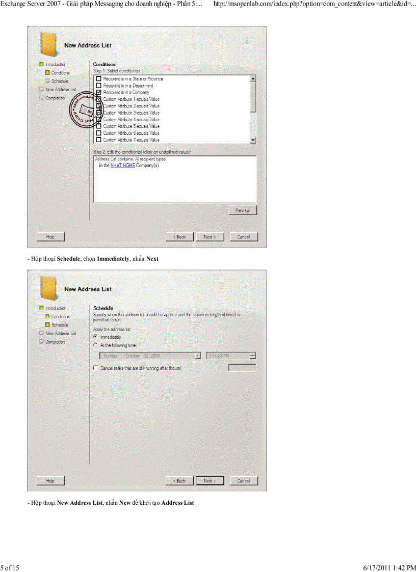 image for page Exchange Server 2007 Giải pháp Messaging cho doanh nghiệp Phần 5 Quản lý thông tin với Exchange Address List