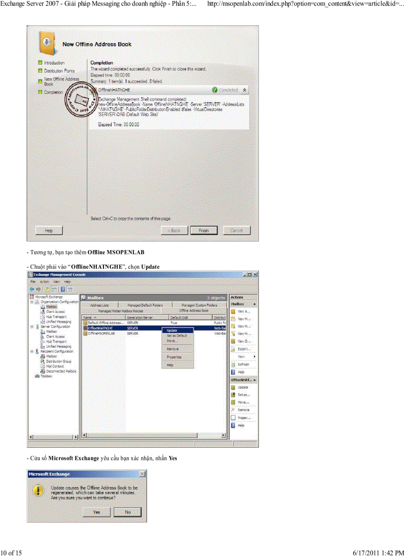 image for page Exchange Server 2007 Giải pháp Messaging cho doanh nghiệp Phần 5 Quản lý thông tin với Exchange Address List