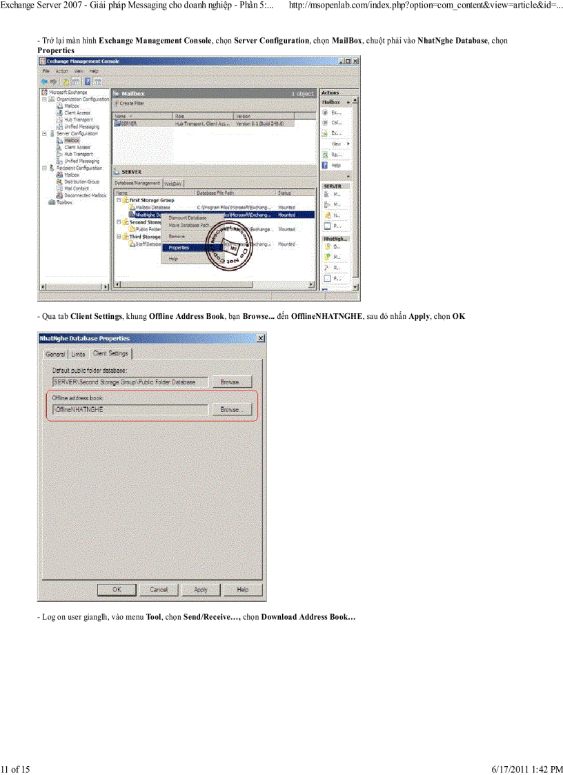 image for page Exchange Server 2007 Giải pháp Messaging cho doanh nghiệp Phần 5 Quản lý thông tin với Exchange Address List