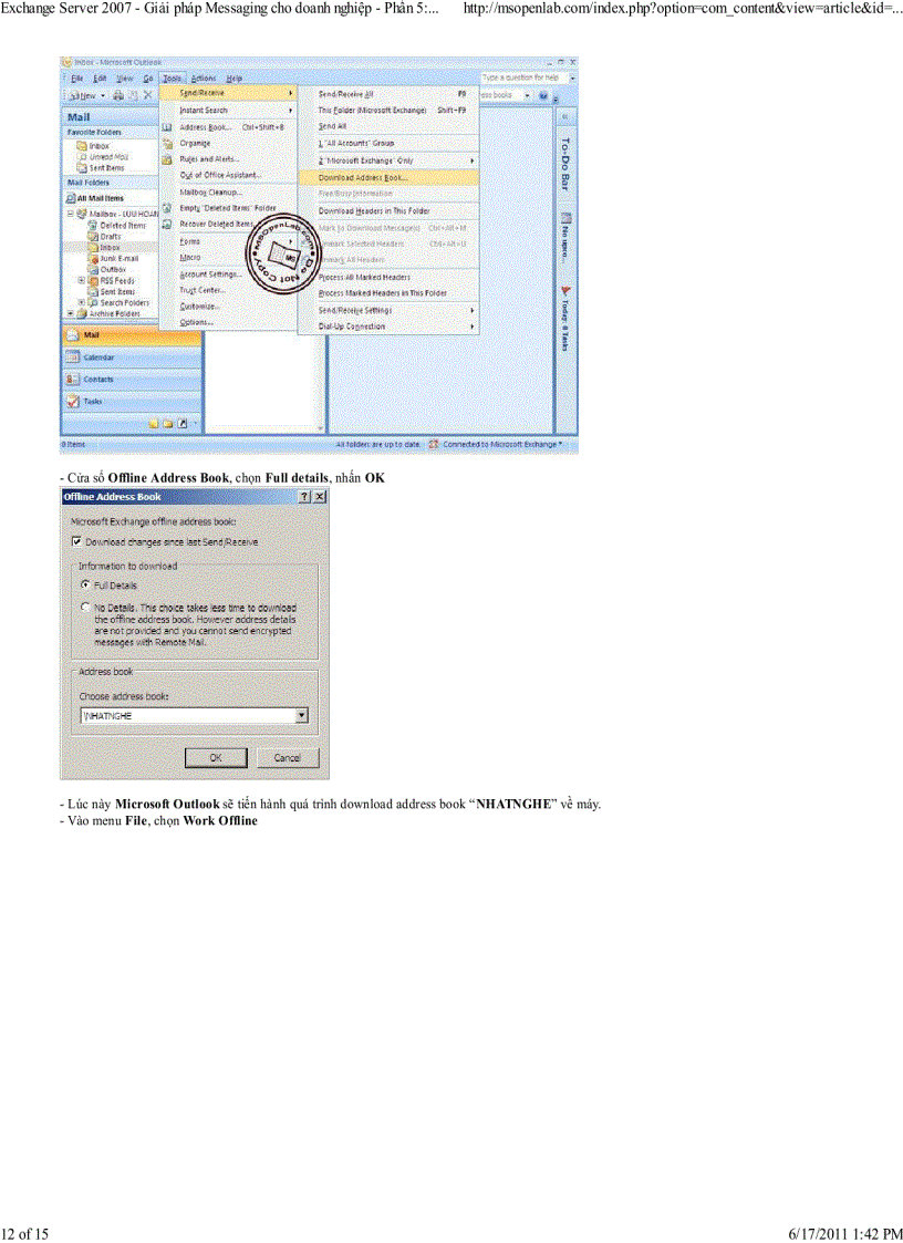 image for page Exchange Server 2007 Giải pháp Messaging cho doanh nghiệp Phần 5 Quản lý thông tin với Exchange Address List
