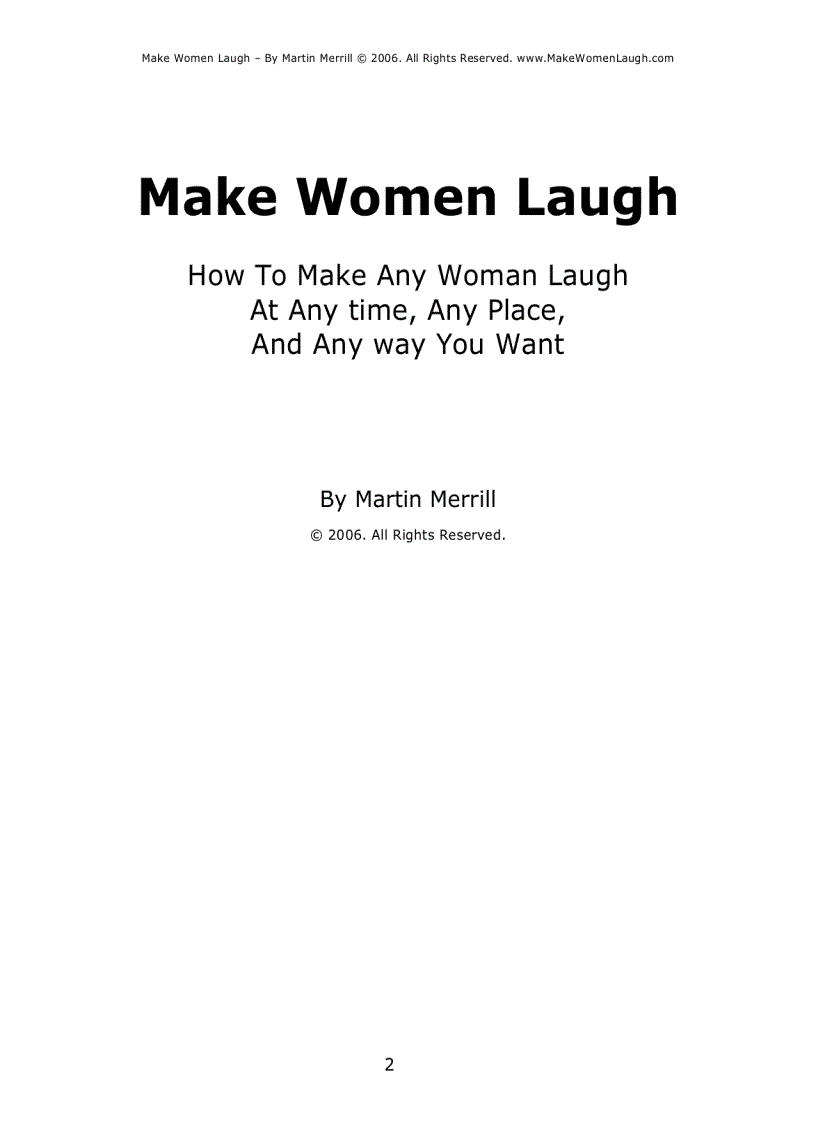 Make Women Laugh Nghệ thuật khiến phụ nữ cười