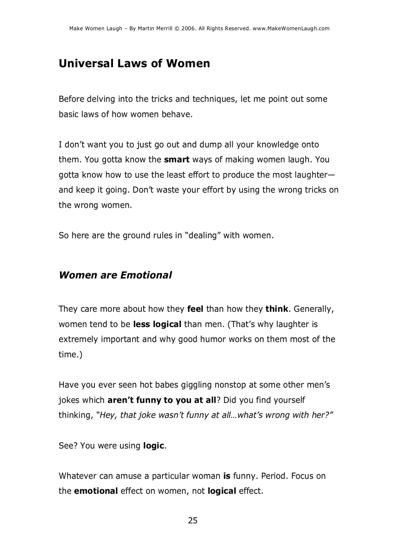 image for page Make Women Laugh Nghệ thuật khiến phụ nữ cười