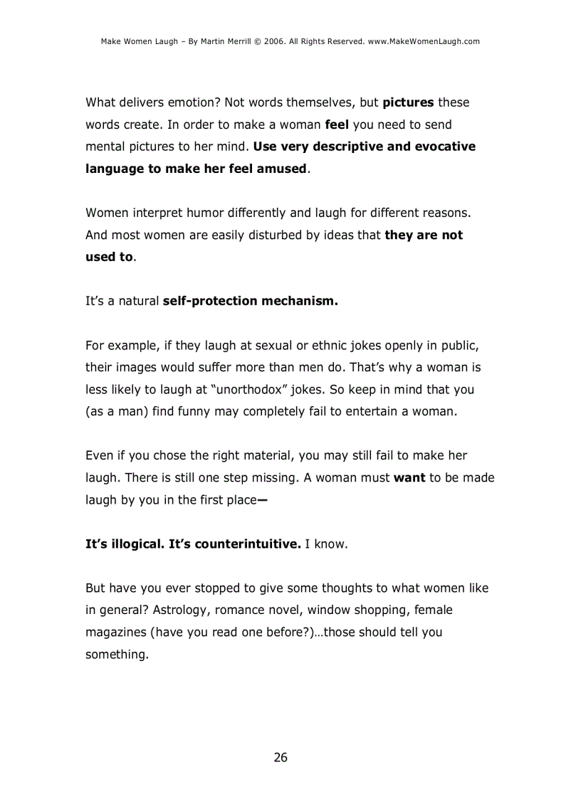 image for page Make Women Laugh Nghệ thuật khiến phụ nữ cười