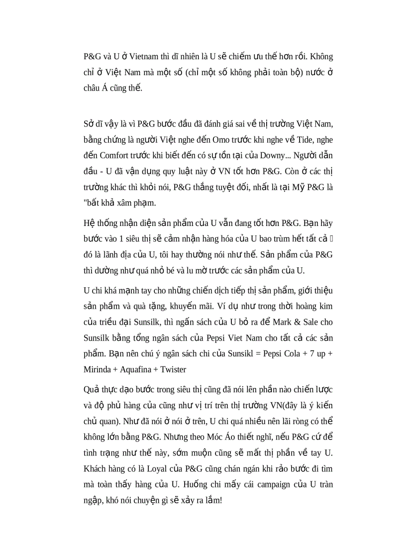 image for page Cuộc đối đầu giữa P G và Unilever 1