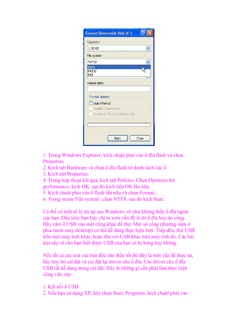 image for page Giáo trình tin học Khắc phục các vấn đề với ổ USB