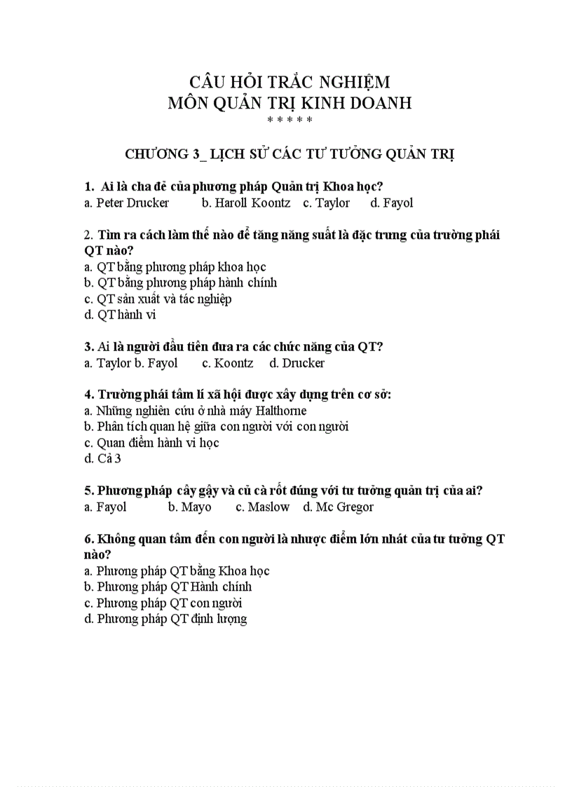 image for page Tài liệu trắc nghiệm quản trị học