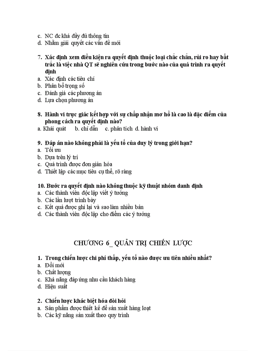 image for page Tài liệu trắc nghiệm quản trị học