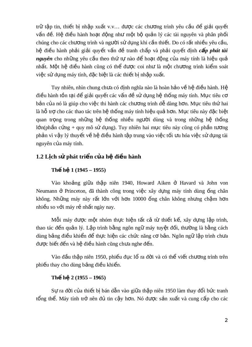 image for page Tổng quan về hệ điều hành