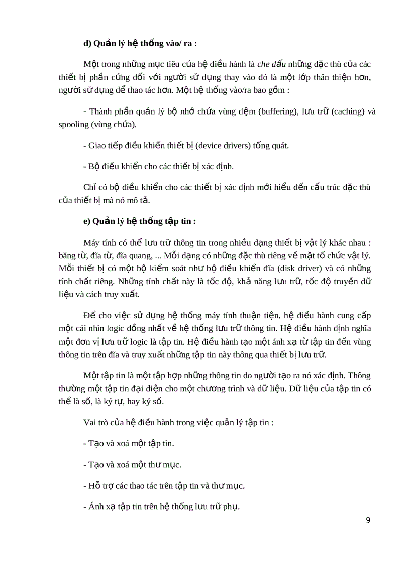 image for page Tổng quan về hệ điều hành