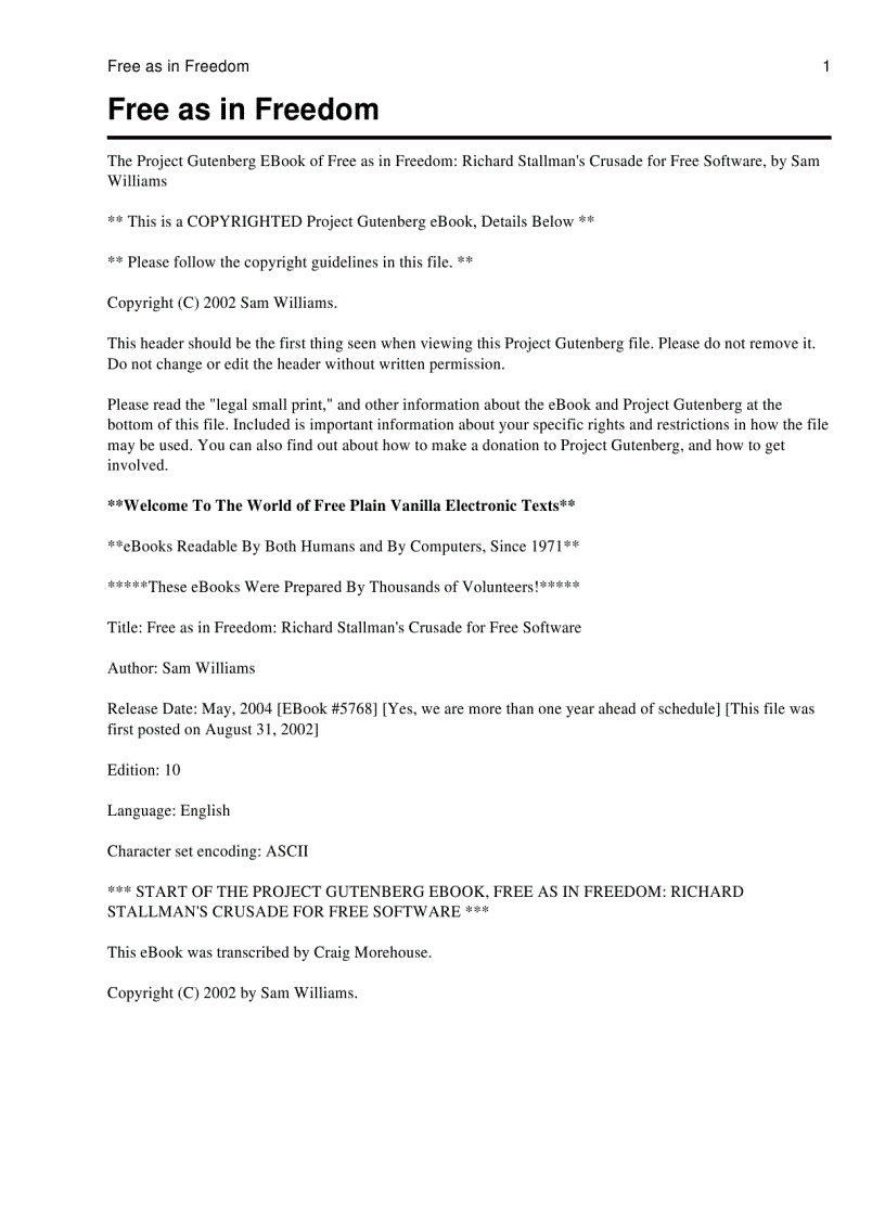 image for page Free as in Freedom