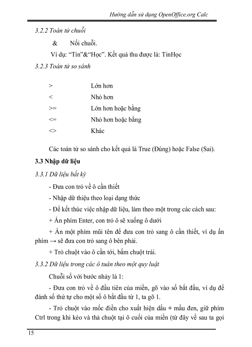 image for page Hướng dẫn sử dụng phần mềm bảng tính điện tử