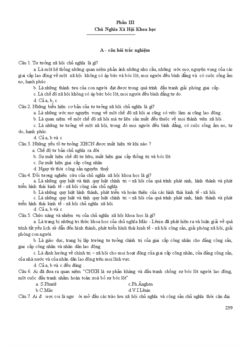 image for page Trắc nghiệm tự luận chủ nghĩa xã hội khoa học