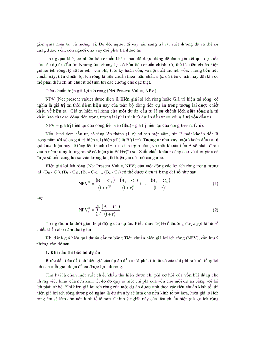 image for page Tiêu chuẩn đánh giá hiệu quả dự án đầu tư