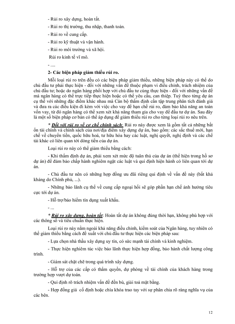 image for page Phụ lục tóm tắt qui trình và mẫu biểu thẩm định dự án đầu tư của bidv