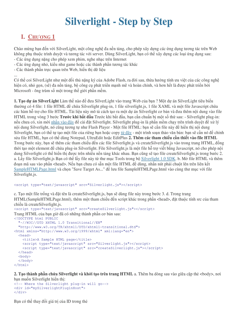 image for page Silverlight Step by Step Tiếng Việt