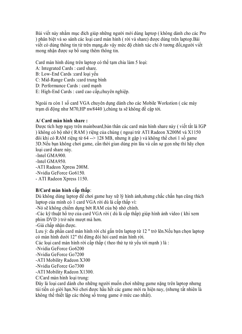image for page Các loại card màn hình của laptop