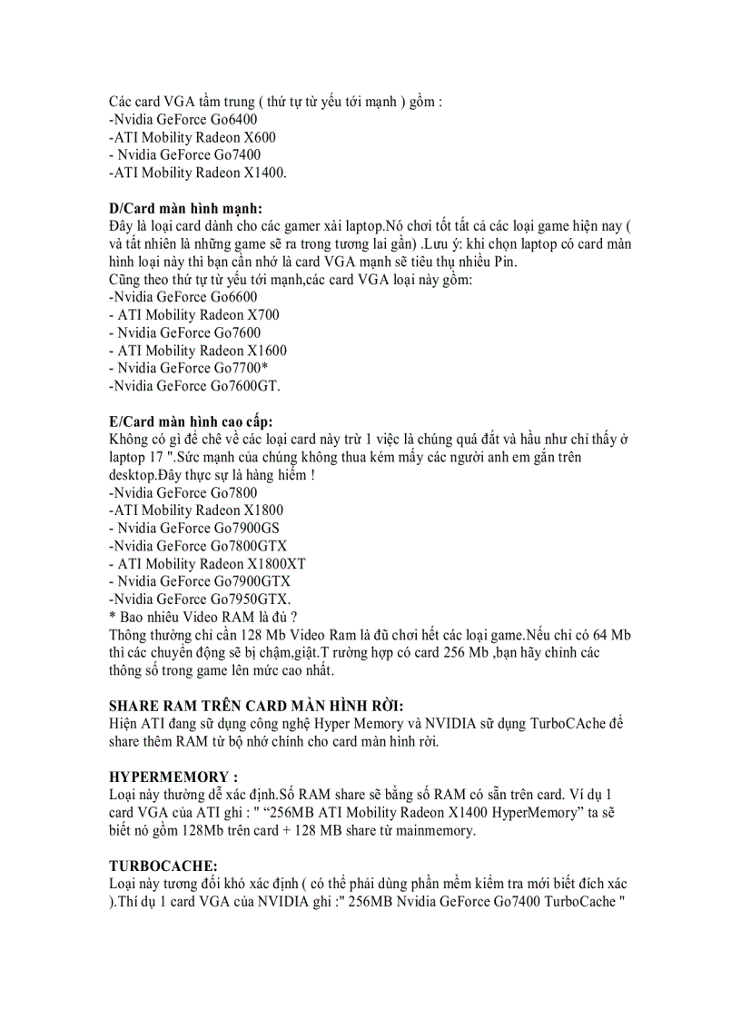 image for page Các loại card màn hình của laptop