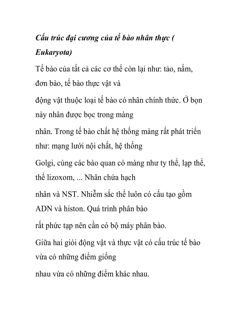 image for page Cấu trúc đại cương của tế bào nhân thực Eukaryota