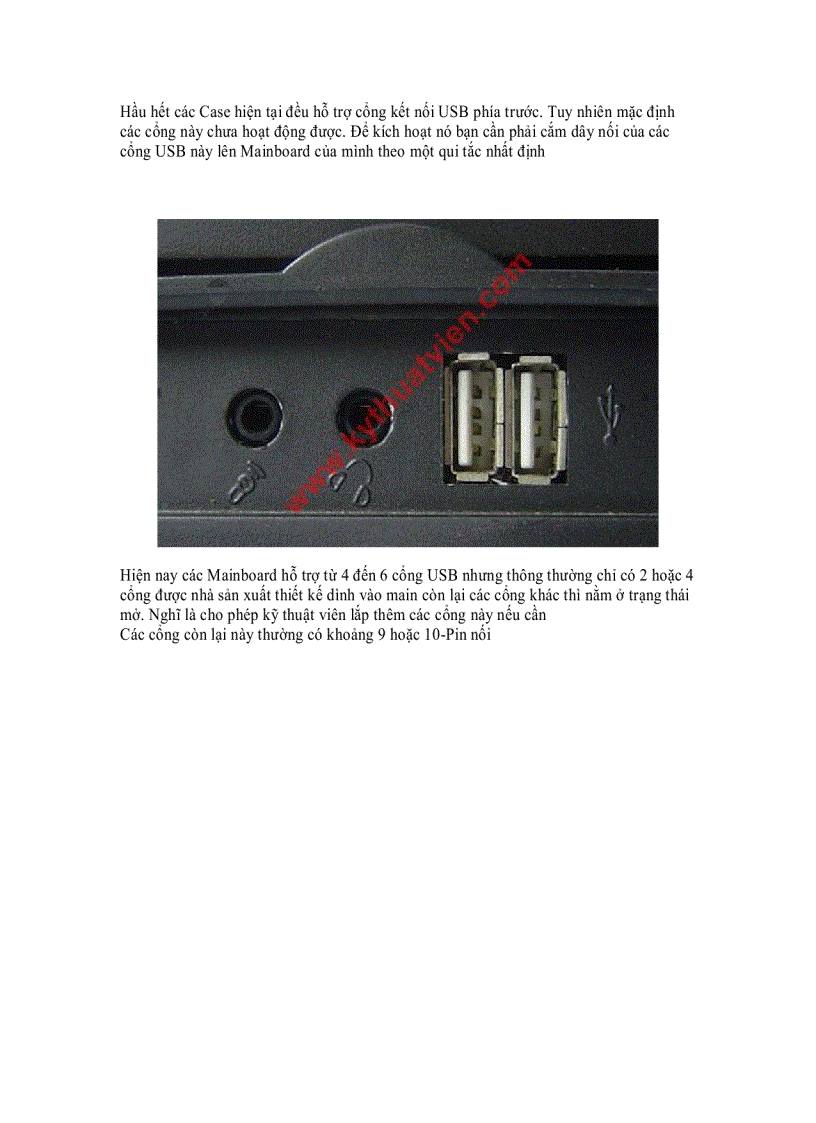 image for page Lắp cổng USB phía trước